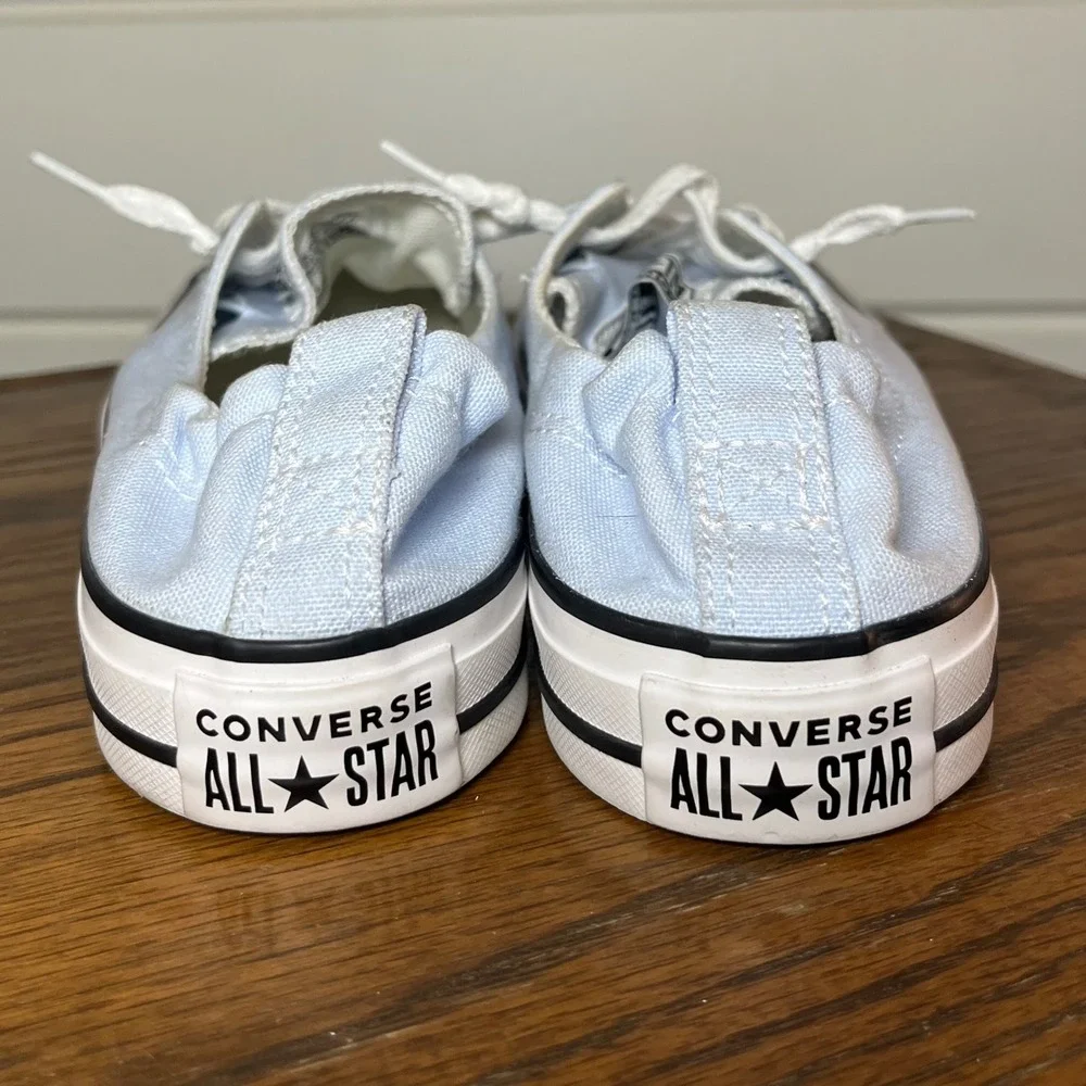 Converse Shoreline Slip On Women 9 Light Blue Canvas Sneaker Chuck Taylor Skater